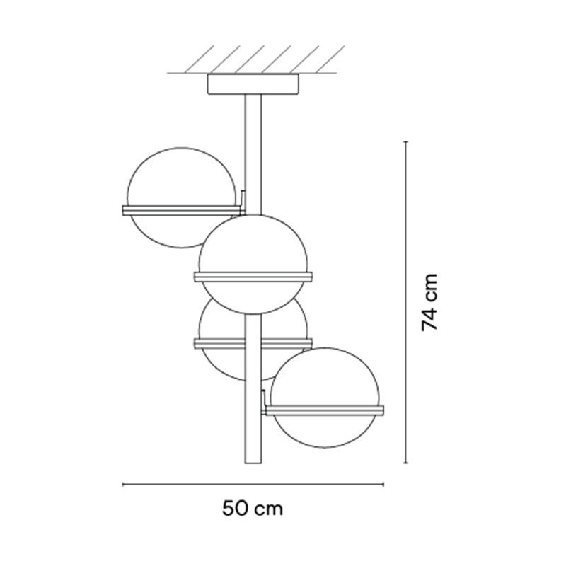 Vibia Palma 8x LED 50 x 74 cm - 3764 Deckenlampe