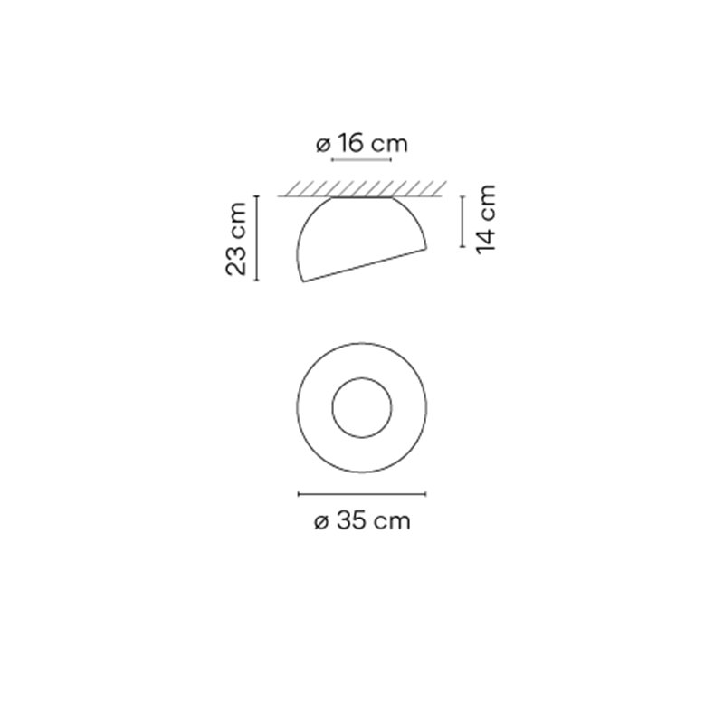 Vibia Duo Petra ø 35 cm x 23 cm - 4877 Deckenlampe