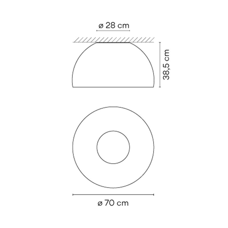 Vibia Duo Petra ø 70 cm x 38,5 cm - 4879 Deckenlampe