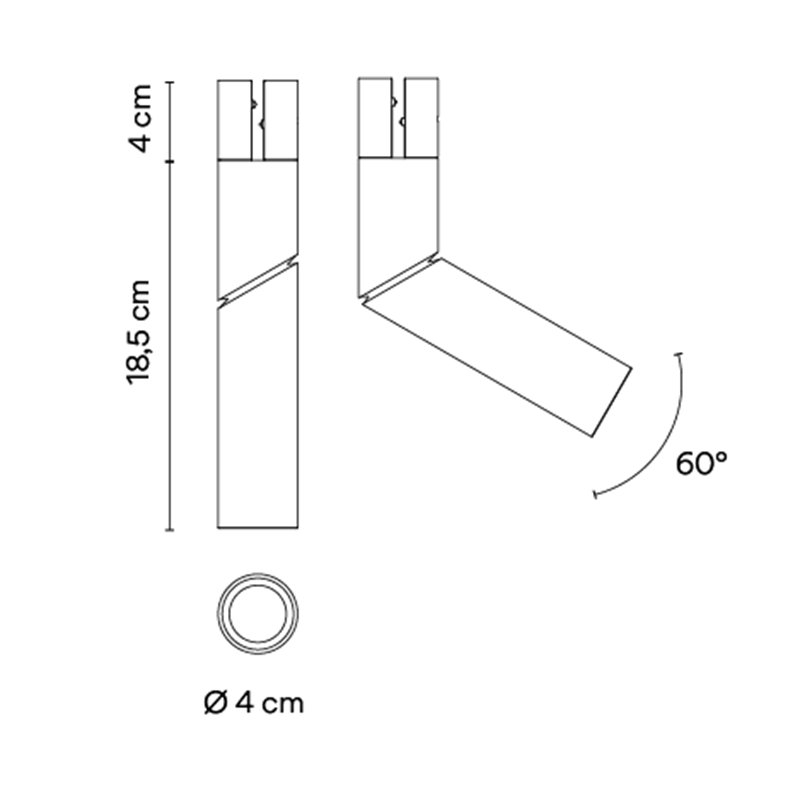 Vibia Bind Spotlight Ø 4 cm Narrow - 6530 Leuchte für Schienenbeleuchtung