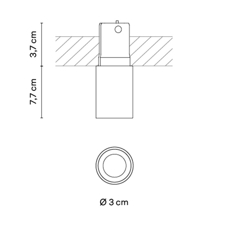 Vibia Bind solo Downlight Ø 3 cm x 4 cm Medium - 6614 Einbauspot