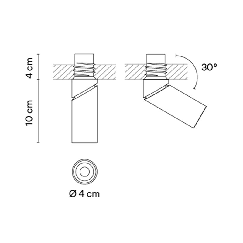 Vibia Bind solo Spotlight Ø 4 cm x 10 cm Wide - 6678 Einbauspot