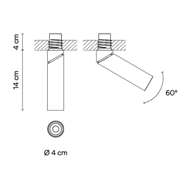 Vibia Bind solo Spotlight Ø 4 cm x 14 cm Medium - 6694 Einbauspot