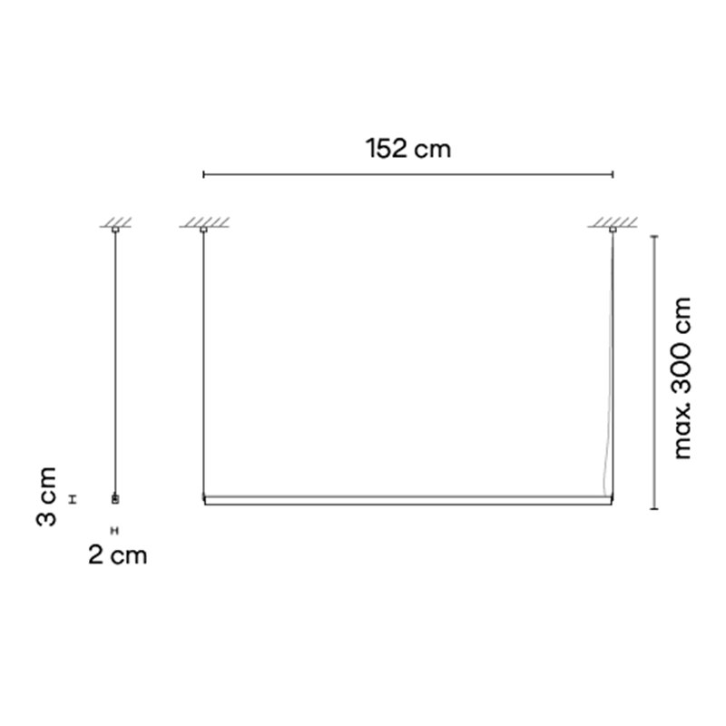 Vibia Sticks solo 152 x 2 x 3 cm - 7360 Hängelampe