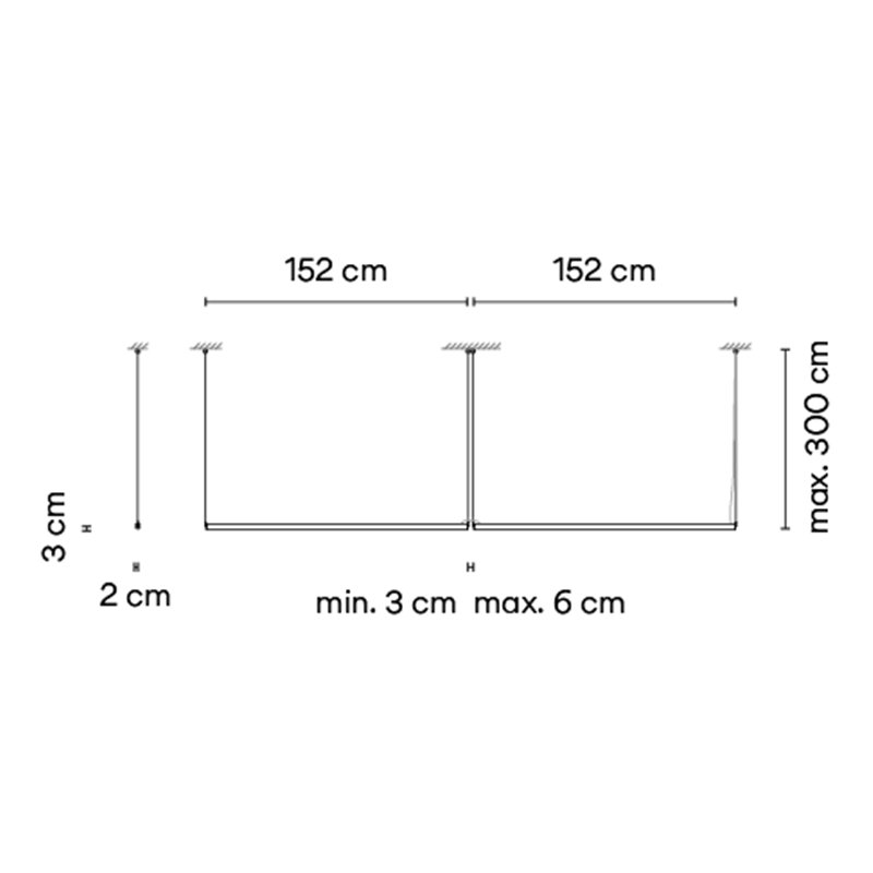 Vibia Sticks solo 304 x 2 x 3 cm UGR <19 - 7366 Hängelampe