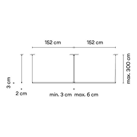 Vibia Sticks solo 304 x 2 x 3 cm UGR <19 - 7366 suspension lamp