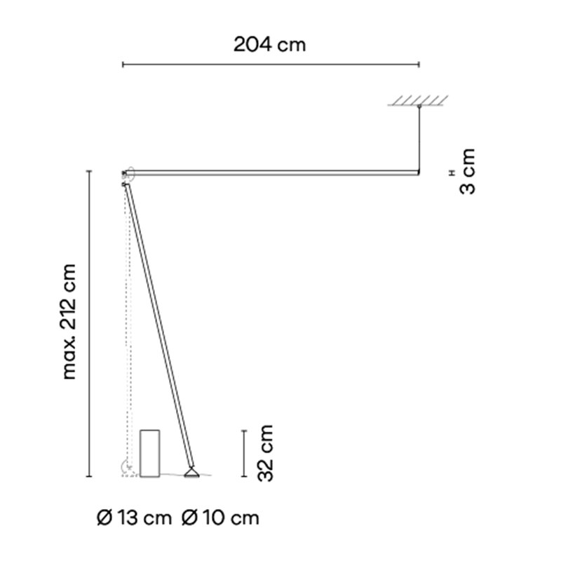 Vibia Sticks solo 204 cm - 7375 Stehlampe