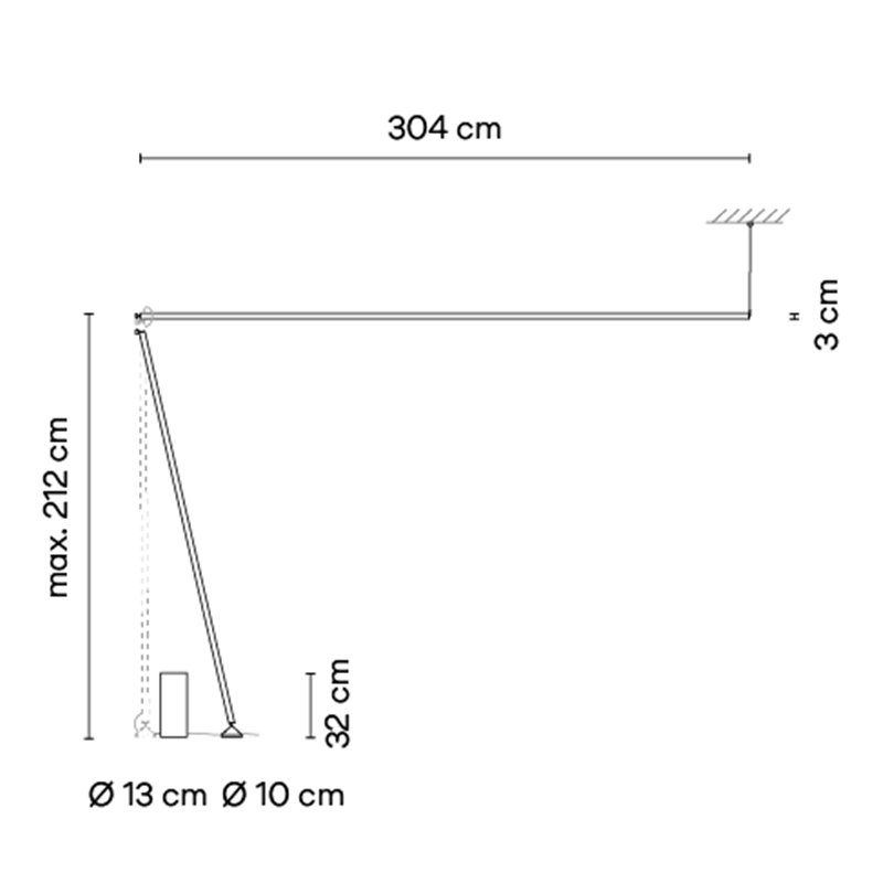 Vibia Sticks solo 304 cm UGR <19 - 7379 Stehlampe