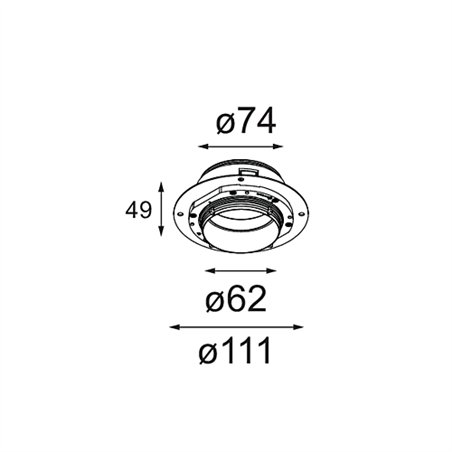 Modular Concrete ring Ø62 for standard concrete boxes