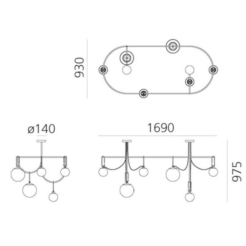 Artemide nh S5 Elliptic suspended lamp
