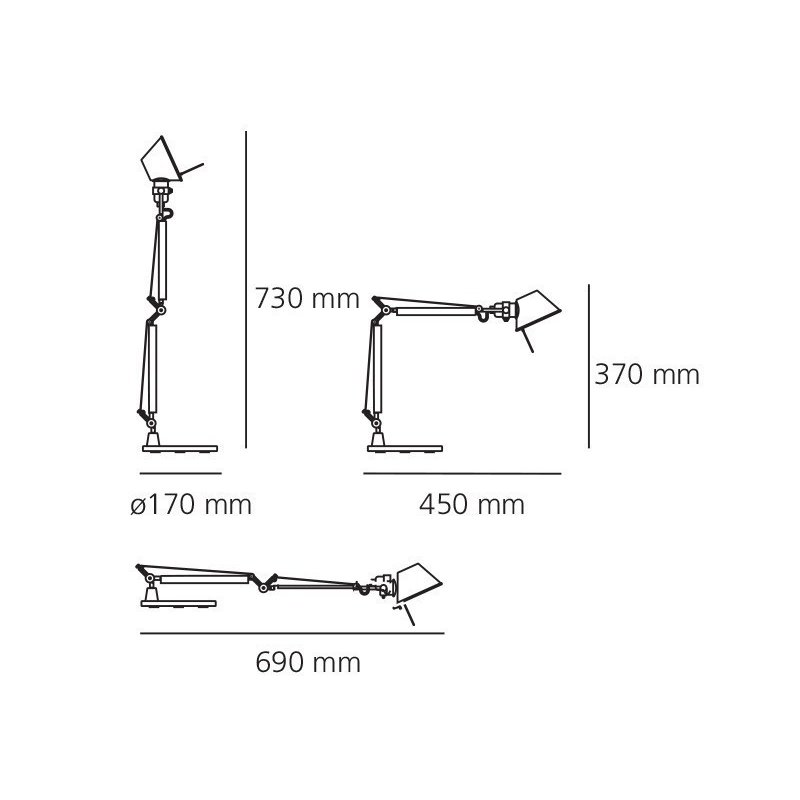 Artemide Tolomeo Micro Body lamp + Base