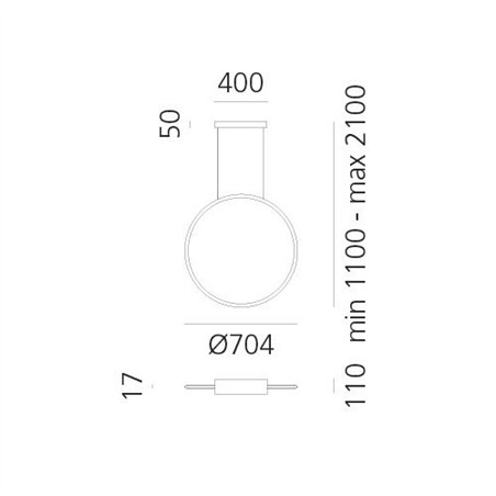 Artemide Discovery Vertical 100 White Violet Integralis Suspension suspension lamp