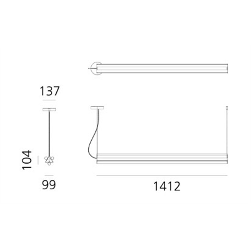 Artemide Dreispitz - 3 Diffused Emission - 150 - Horizontal  Hängelampe