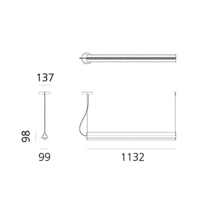 Artemide Dreispitz - 1 Controlled Emission - 120 - Horizontal  Hängelampe