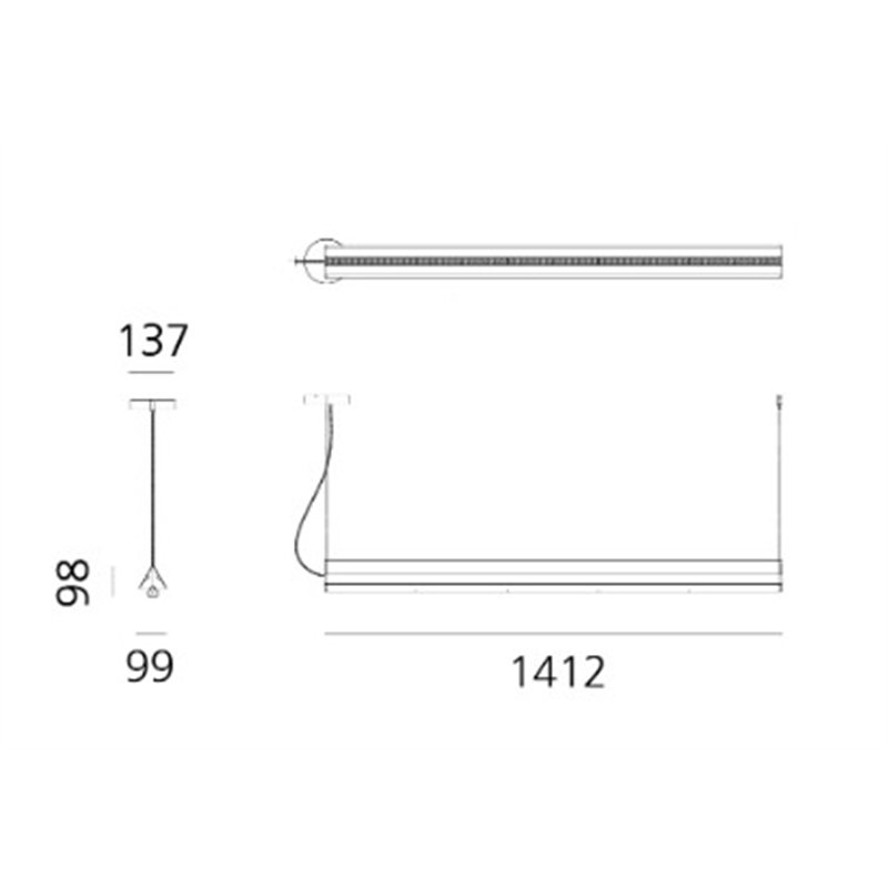 Artemide Dreispitz - 1 Controlled Emission - 150 - Horizontal  Hängelampe