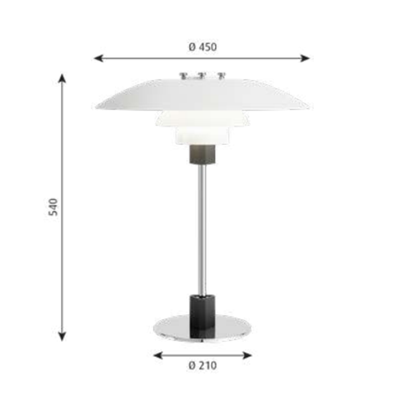 Louis Poulsen Ph 4½-3½ Glass Table Tischlampe