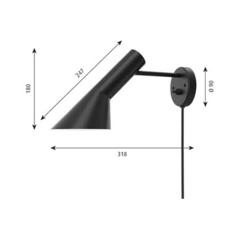 Louis Poulsen Aj Wall Mit Kabel / Mit Schalter Wandleuchte