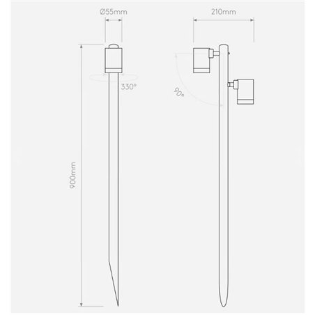 Astro Bayville Spike Spot 900 Twin garden pole