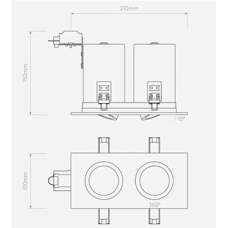 Astro Taro Twin Fire-Rated recessed spot