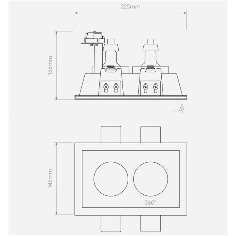 Astro Blanco Twin Adjustable Einbaustrahler