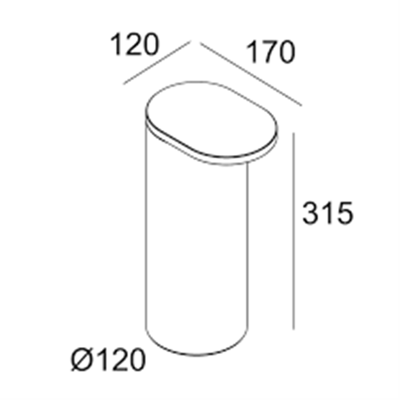 Delta Light OBLIX R 40 930 Pollerleuchte – Anthrazit Dunkelgrau – Outlet
