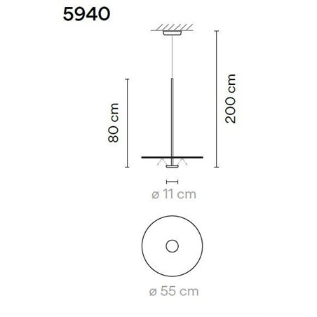 Vibia Flat 1X 55 Extended suspension lamp