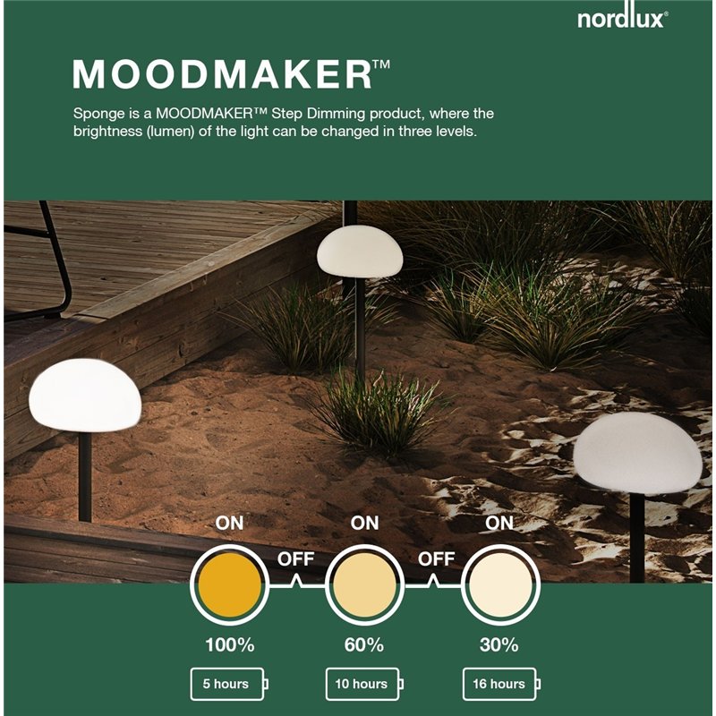 Nordlux Sponge 34 [IP65] 3-step Dim Battery Tischlampe