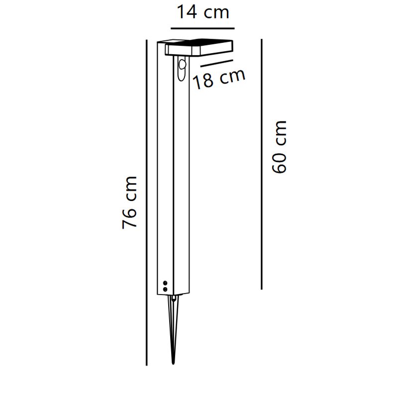 Nordlux Rica 60 Solar Rechteck Sensor [IP44] Pollerleuchte - Outdoor