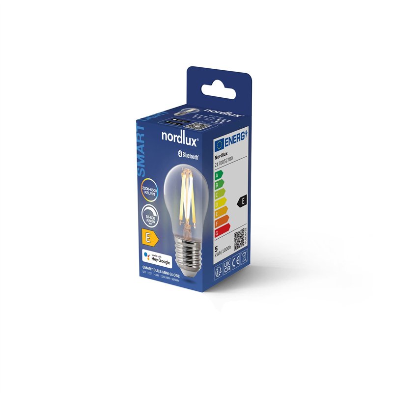 Nordlux Smart G45 Filament E27 Clear CCT 560-600lm-6500K