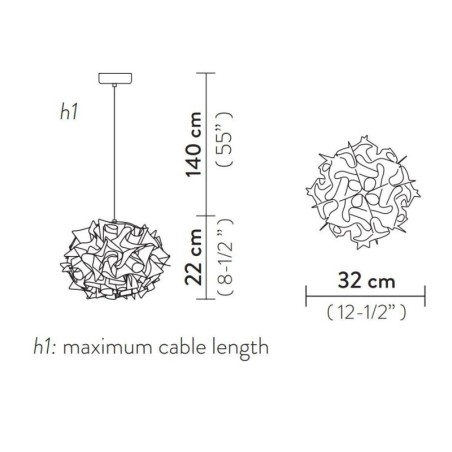 Slamp VELI MINI SINGLE SUSPENSION COUTURE