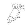 Modular Minude 45 adjustable semi-recessed 1x LED GE Recessed lamp