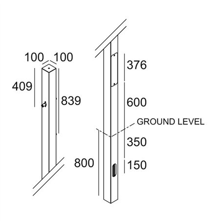 Delta Light POLESANO 4M - 3 ANCHORED Garden lamppost