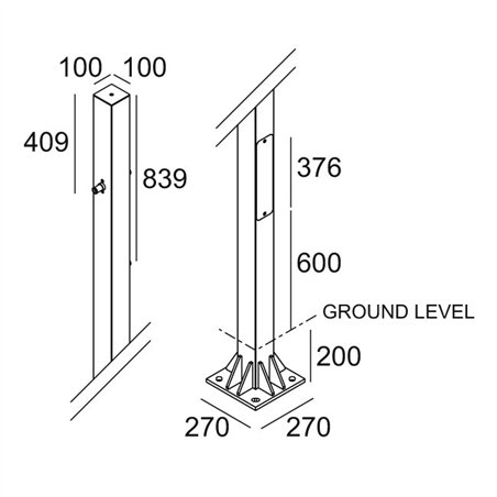Delta Light POLESANO 6M - 3 BASE Garden lamppost