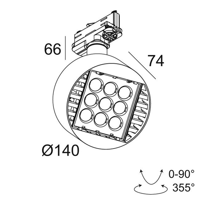Delta Light FRAGMA 3x3 ADM DIM1P Schienenbeleuchtung