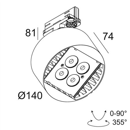 Delta Light FRAGMA M SUPERSPOT ADM DIM1P Track lighting