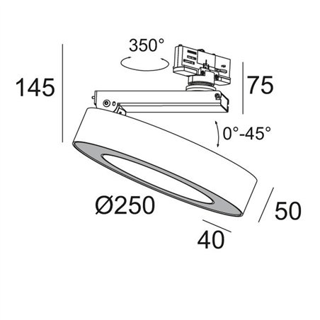 Delta Light SUPER-OH! XS PIVOT 25 ADM DIM8 Track lighting
