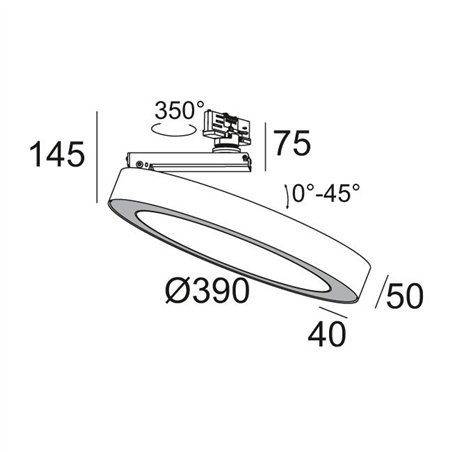 Delta Light SUPER-OH! XS PIVOT 39 ADM DIM8 Track lighting