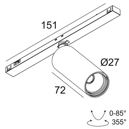 Delta Light Sl19 - Spy 27 DIM5 Track lighting fixture