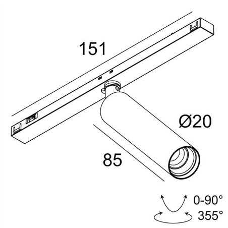 Delta Light Sl19 - SPY 20 DIM5 Track lighting fixture