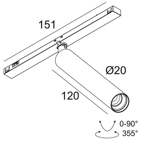 Delta Light Sl19 - SPY 20 L DIM5 Track lighting fixture
