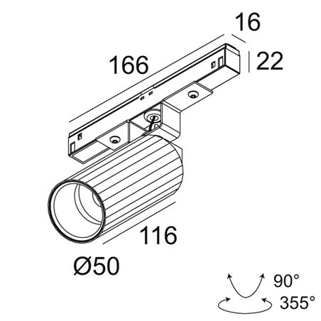 Delta Light M20/M26H - Hedra DIM5 Track lighting fixture
