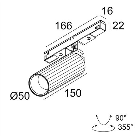 Delta Light M20/M26H - Hedra L DIM5 Track lighting fixture