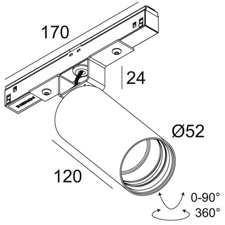 Delta Light M20/M26H - Spy 52 TW DIM5 Track lighting fixture