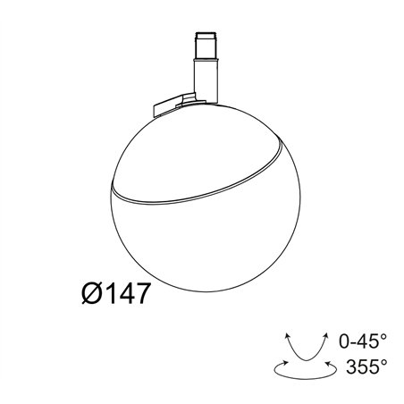 Delta Light M26L - Tweeter BL DIM5 Track lighting fixture