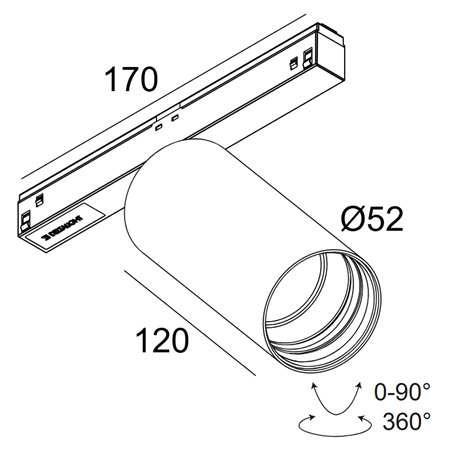 Delta Light M26L - Spy 52 Soft DIM5 Track lighting fixture