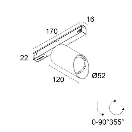 Delta Light M26L - Spy 52 Wallwash Soft DIM5 Track lighting fixture