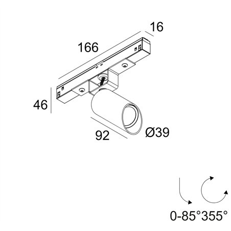 Delta Light M20/M26H - Spy 39 Wallwash Track lighting fixture