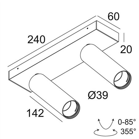 Delta Light SPY 39 L ON 2 DIM8 Ceiling lamp