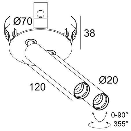Delta Light UHO L CLIP 2 Ceiling lamp