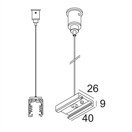 Delta Light TRACK 3F DIM ON SUSPENSION 3,0m